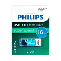 Флешка USB 16 Гб Philips VIVID3.0, USB3.0, белый, синий