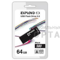 Флешка USB 64 Гб Exployd  580 чёрный Флешка USB 64 Гб Exployd  580 чёрный
